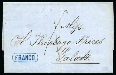 Stamp of Romania » Postal History » Moldavian "FRANKO" Handstamps Blue FRANCO on cover