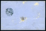 Stamp of Romania » 1858 (1st Nov.) - 1861 Moldavia - Handstruck at Jassy - Imperforate 40pa deep blue, used two singles on cover