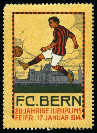 Stamp of Thematics » Sport and Games » Football SWITZERLAND: 1908-70, Collection with vignettes, Young Boys printed postcard, etc.