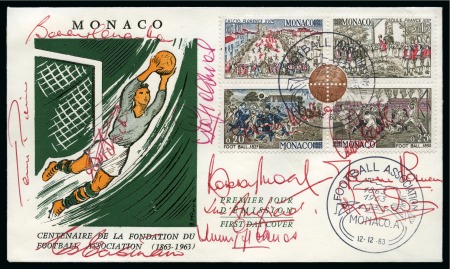 Stamp of Thematics » Sport and Games » Football FA CENTENARY: Collection of the Monaco FA Centenary incl. autographs with Bopbby Moore, Bobby Charlton, Puskas, etc.