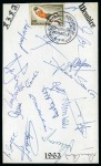 Stamp of Thematics » Sport and Games » Football FA CENTENARY: Collection of the Monaco FA Centenary incl. autographs with Bopbby Moore, Bobby Charlton, Puskas, etc.