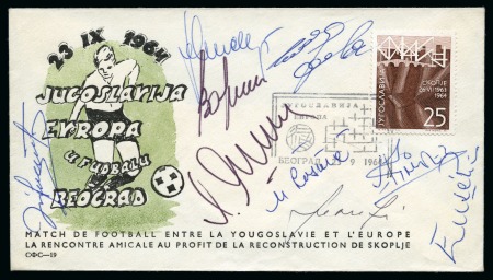 Stamp of Thematics » Sport and Games » Football 1964 "Skopje" Benefit Match: Printed envelope for the benefit match signed by the players
