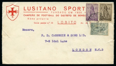 Stamp of Thematics » Sport and Games » Football ANGOLA: 1936 Lusitano Sport Club printed envelope