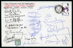 Stamp of Thematics » Sport and Games » Football ARGENTINA: Five items incl. fabric in the shape of the Racing Club shirt signed