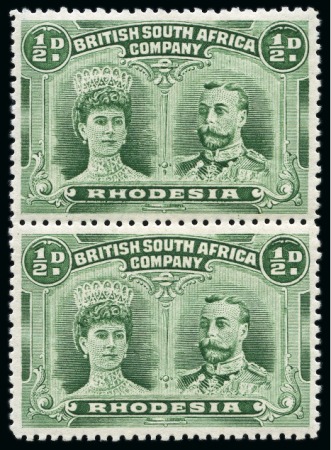 Stamp of Rhodesia 1910-13 Double Heads 1/2d green perf.13 1/2 mint nh