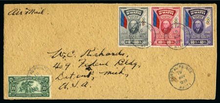 Stamp of Olympics » Pierre de Coubertin and the IOC 1939-56, Group written up on four album pages incl. Haiti 1936 set on cover