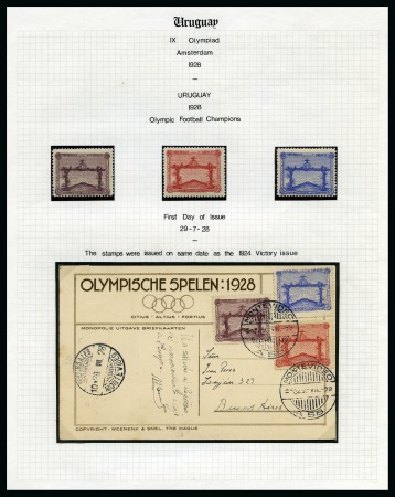 Stamp of Olympics » 1928 Amsterdam » 1928 Olympic Issues of Other Countries URUGUAY: 1928 Football Champions collection incl. official presentation folder, sheets, etc.