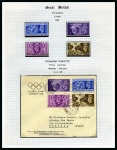 Stamp of Olympics » 1948 London 1948 London collection in an album incl. Organising Committe envelope, Harrison & Sons presentation card, etc.
