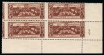 Stamp of Egypt » Commemoratives 1936 Anglo-Egyptian Treaty complete set of three, Royal oblique perforations in mint nh lower right corner sheet marginal plate blocks of four