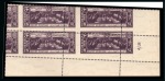 Stamp of Egypt » Commemoratives 1936 Anglo-Egyptian Treaty complete set of three, Royal oblique perforations in mint nh lower right corner sheet marginal plate blocks of four
