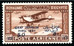 Stamp of Egypt » Commemoratives 1931 Visit of the Graf Zeppelin 50m on 27m with variety "5 spaced out from 0 in 50", in mint and used condition