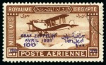Stamp of Egypt » Commemoratives 1931 Visit of the Graf Zeppelin 50m on 27m and 100m on 27m both showing double kiss print variety of the surcharge