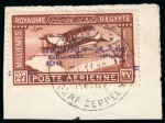 Stamp of Egypt » Commemoratives 1931 Visit of the Graf Zeppelin 100m on 27m pair of stamps showing overprint "à cheval"