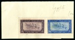 Stamp of Egypt » Commemoratives 1938 International Leprosy Congress complete set of three with faint "SPÉCIMEN" specimen hs affixed to pieces of archive page from the Goa postal archive