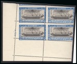 Stamp of Egypt » Commemoratives 1926 International Navigation Congress complete set of three with Royal oblique perforations in mint nh lower left corner plate blocks of four