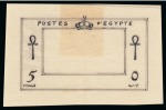 Stamp of Egypt » Commemoratives 1938 Birth of Farouk and Farida's First Child (unissued) group of three ink essays on tracing paper
