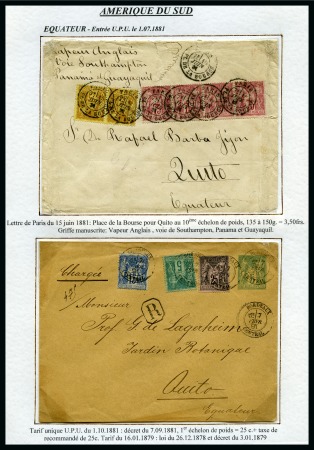 Stamp of France AMERIQUE DU SUDCollection de 33 lettres sur pages d'exposition