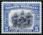 Stamp of North Borneo 1886-1961 Old-time collection on eleven large hand-drawn