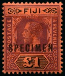 Stamp of Fiji 1881-1965 Old-time collection on nine large hand-drawn