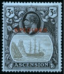 Stamp of Ascension 1922-1967 Old-time collection on seven large hand-drawn
