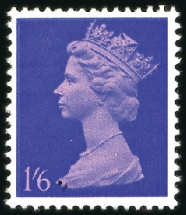 Stamp of Great Britain » Queen Elizabeth II 1970 1s6d COLOUR TRIAL IN BRIGHT ULTRAMARINE AND B