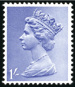 Stamp of Great Britain » Queen Elizabeth II 1970 8d COLOUR TRIAL IN BRIGHT VIOLET BLUE, pencil