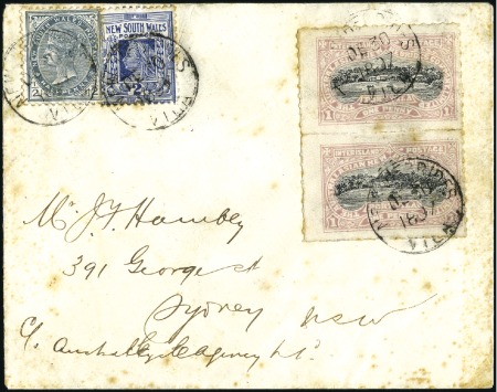 Stamp of New Hebrides 1897 (Dec 30) Envelope to Sydney with ANHC 1d vert