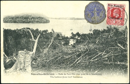 Stamp of New Hebrides 1909 (Jun 6) Picture postcard (of Vila harbour tak