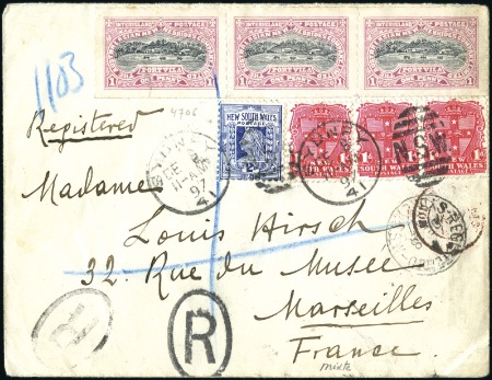 Stamp of New Hebrides 1897 (Dec) Envelope sent registered to France with