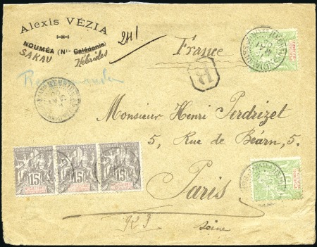 Stamp of New Hebrides 1905 (May 19) Commercial envelope sent registered