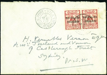 Stamp of New Hebrides 1909 (May 9) Envelope to Sydney franked by 1908 NC