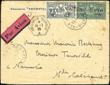 Stamp of New Hebrides 1925 Dual Currency group of 14 covers incl. 1d/10c