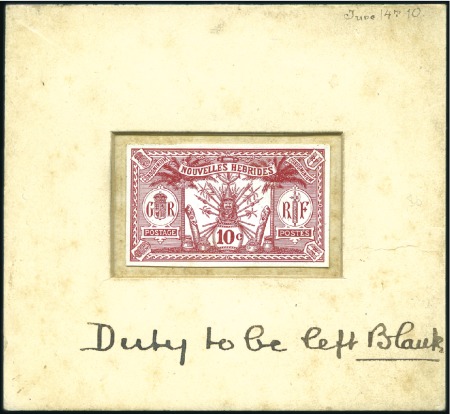Stamp of New Hebrides 1911 French Currency Weapons & Idols 10c carmine i