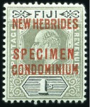 Stamp of New Hebrides SPECIMENS: 1910-38, Group of specimen ovpts and pu