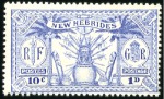 Stamp of New Hebrides 1925 British Dual Currency 5d, page showing imperf