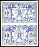 Stamp of New Hebrides 1925 British Dual Currency 5d, page showing imperf