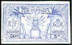 Stamp of New Hebrides 1925 British Dual Currency 5d, page showing imperf