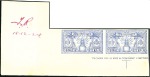 Stamp of New Hebrides 1925 Dual Currency imperf. plate proofs in pale bl