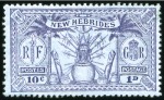 Stamp of New Hebrides 1925 British Dual Currency 1d colour trials on gum