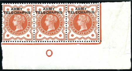 Stamp of Great Britain ARMY TELEGRAPHS: 1887 1/2d vermilion and 1900 1/2d