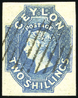 Stamp of Ceylon WITHDRAWN (added margins) 1857-59 2s Dull Blue, g