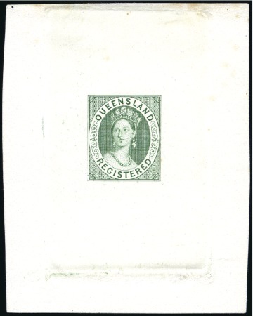 Stamp of Australia » Queensland 1860 ''REGISTERED'' (6d) imperforate plate proof i