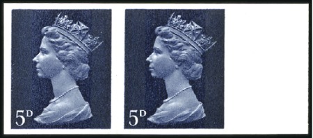 Stamp of Great Britain » Queen Elizabeth II 1967-70 Machin 5d royal blue, mint nh IMPERF right