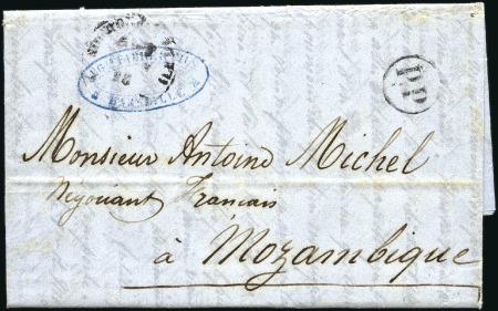 Stamp of Portuguese Colonies » Mozambique 1857 Cover from Marseille to Mozambique, forwarded