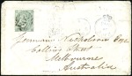 Stamp of Great Britain » British Post Offices Abroad » Crown Circle Handstamps EGYPT, SUEZ: 1866 (Mar 6) Envelope from Suez to Au