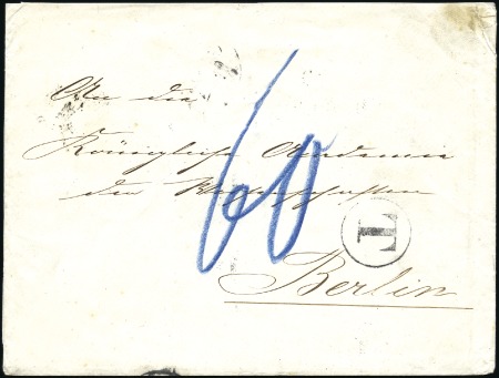 Stamp of Zanzibar » Pre-Post Office Period (Pre-1875) 1875 (Feb) Envelope from the German Consulate at Z
