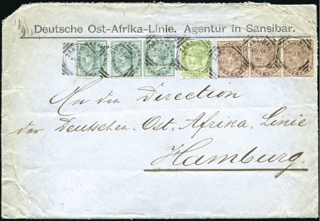 Stamp of Zanzibar » The Indian Post Office (1875-1895) 1890 (Aug 19) Large envelope sent from the Agent f