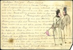 Stamp of Russia » Russo-Japanese War 1905 Hand-painted Chinese 1c stationery card uprat