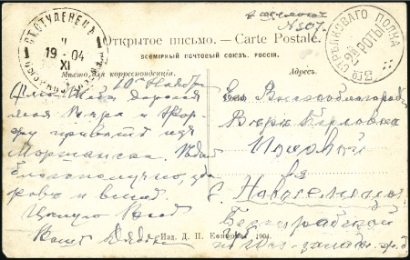 Stamp of Russia » Russo-Japanese War 1904-08 Selection comprising 1904 Viewcard to Novo