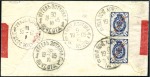 Stamp of Russia » Russo-Japanese War 1905 Registered red-band cover to Estonia, readdre